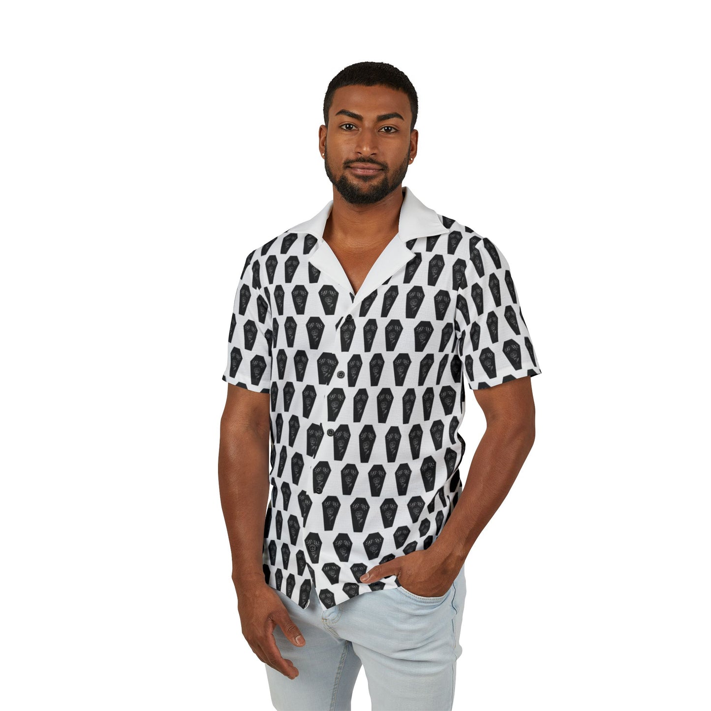 Men's Gothic Hawaiian Camp Shirt - Spooky Summer Vibes